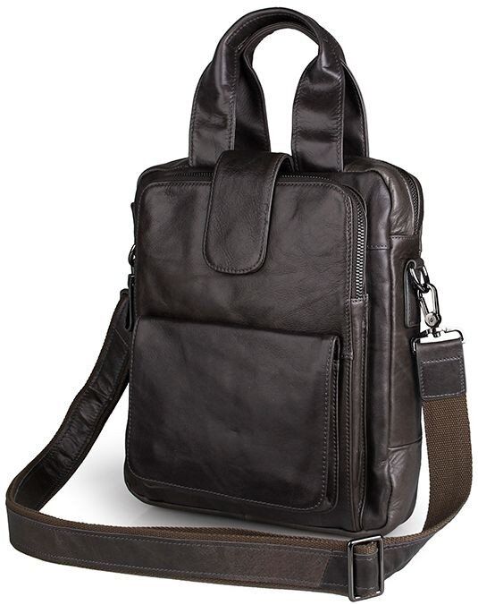 Чоловіча шкіряна сумка Vintage 14297 Темно-сірий купити недорого в Ти Купи
