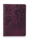 Шкіряна обкладинка на паспорт HiArt PC-01 Mehendi Art фіолетова Фіолетовий
