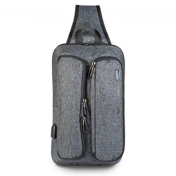 Чоловіча сумка-слінг KINGSLONG (KTB180802A008) сіра купити недорого в Ти Купи
