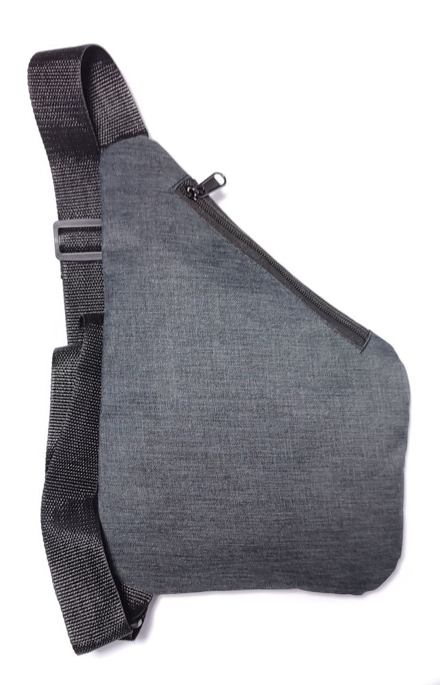Мужская темно-серая тканевая сумка слинг 193-71 купить недорого в Ты Купи