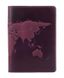 Фиолетовая обложка для паспорта из кожи HiArt PC-02 World Map Фиолетовый