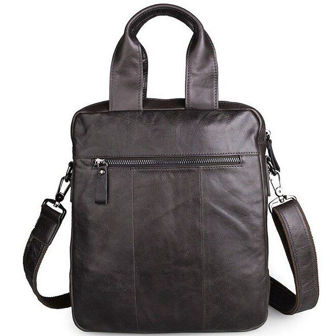 Чоловіча шкіряна сумка Vintage 14297 Темно-сірий купити недорого в Ти Купи