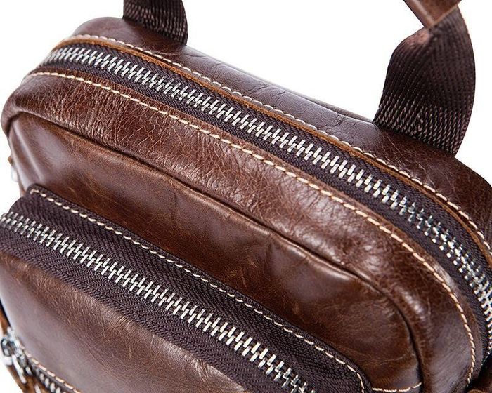 Мужская коричневая кожаная сумка Joynee b10-339 купити недорого в Ти Купи