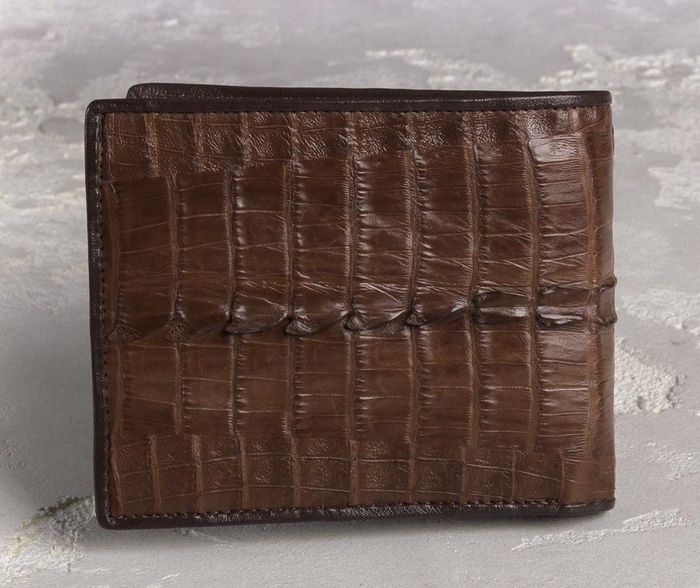 Мужской коричневый кошелек из кожи крокодила Ekzotic Leather cw30 купить недорого в Ты Купи
