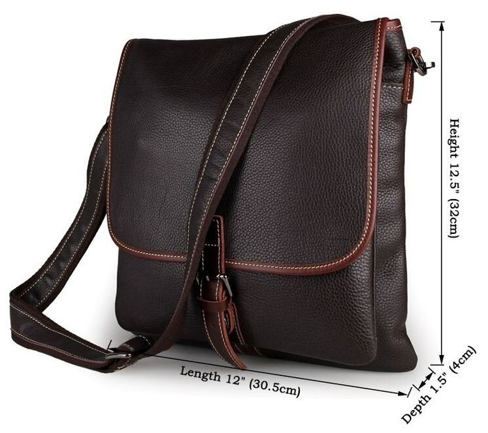 Чоловіча шкіряна сумка Vintage 14257 Темно-коричневий купити недорого в Ти Купи