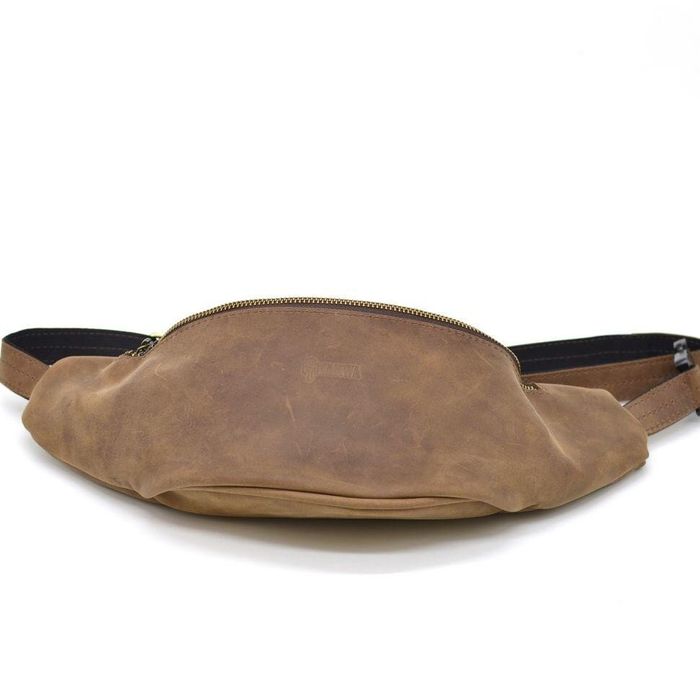 Кожаная коричневая сумка на пояс унисекс TARWA rb-3036-4lx купить недорого в Ты Купи