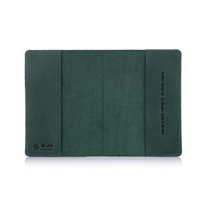 Обкладинка для паспорта зі шкіри HiArt PC-01 Shabby Alga Зелений купити недорого в Ти Купи