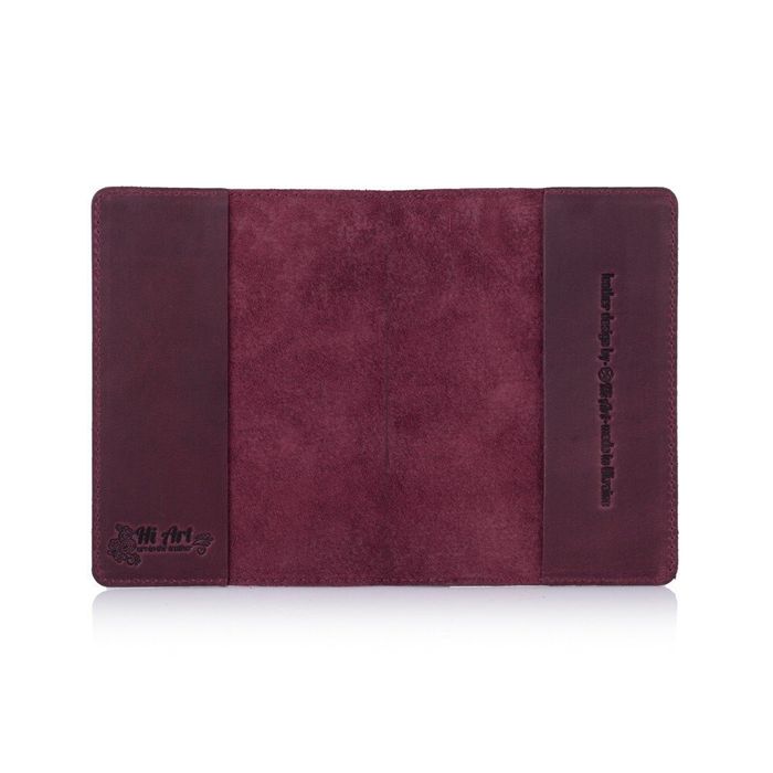 Шкіряна обкладинка на паспорт HiArt PC-01 Mehendi Art фіолетова Фіолетовий купити недорого в Ти Купи