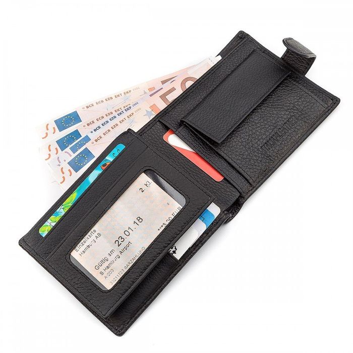 Чоловічий шкіряний гаманець ST Leather 18328 (ST137) Чорний купити недорого в Ти Купи