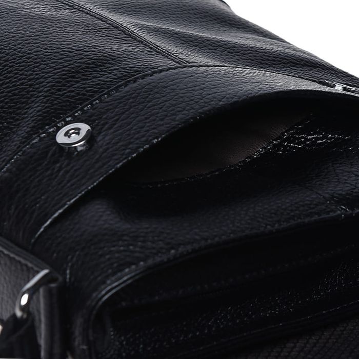Мужская кожаная сумка Borsa Leather K13822-black купить недорого в Ты Купи