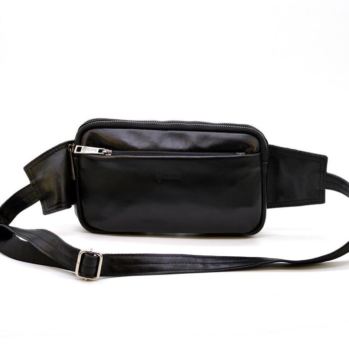 Кожаная мужская черная сумка на пояс с фатексом Tarwa ga-0704-3md купить недорого в Ты Купи