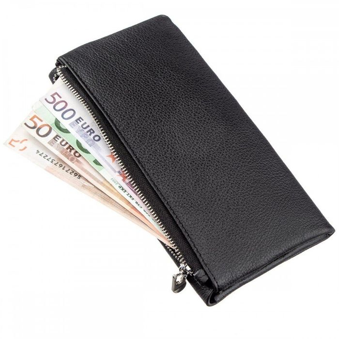 Жіночий чорний гаманець з натуральної шкіри ST Leather 18842 Чорний купити недорого в Ти Купи