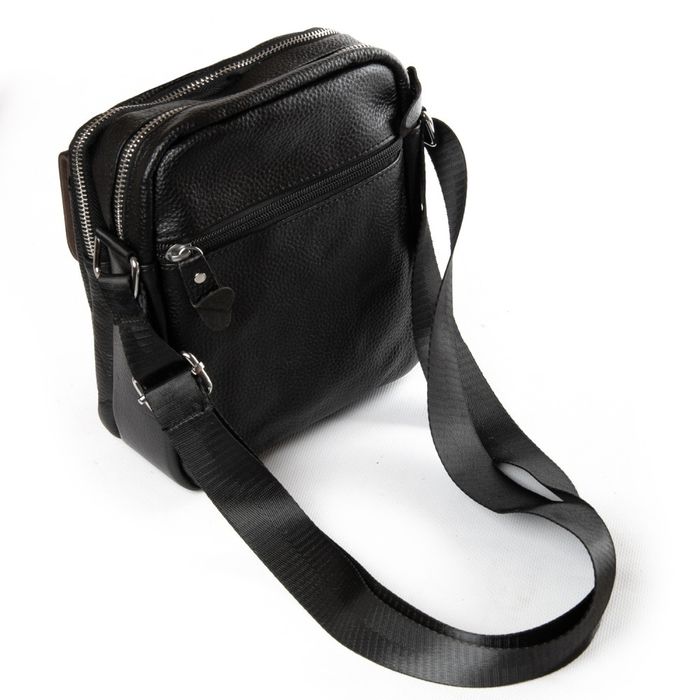 Кожаная сумка через плечо DR. BOND 886 black купить недорого в Ты Купи
