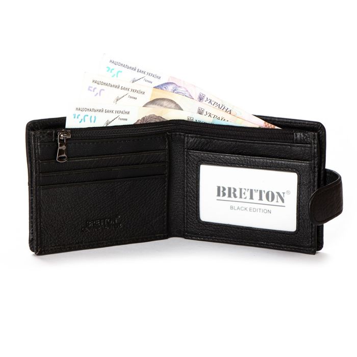 Чоловічий шкіряний гаманець BE BRETTON 408L black купити недорого в Ти Купи