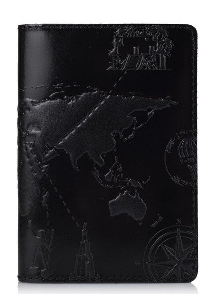 Обложка для паспорта из кожи HiArt PC-01 Crystal Panther 7 wonders of the world Черный купить недорого в Ты Купи
