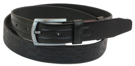 Кожаный мужской ремень Skipper 1057-33 черный 3,3 см. купить недорого в Ты Купи