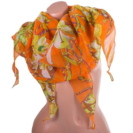Женский оранжевый шарф из полиэстера Ashma DS47-311-5 купить недорого в Ты Купи