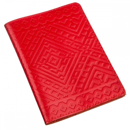 Красная женская обложка для паспорта из натуральной кожи Shvigel 13972 купить недорого в Ты Купи