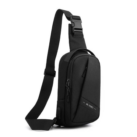 Текстильна сумка-слінг чорного кольору Confident AT08-2113A купити недорого в Ти Купи