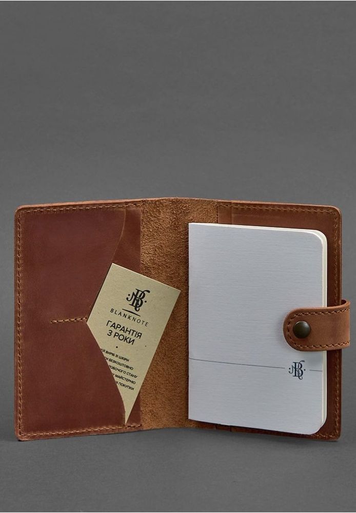 Кожаная обложка для паспорта 3.0 Инди коричневая BN-OP-3-K-KR-LS купить недорого в Ты Купи