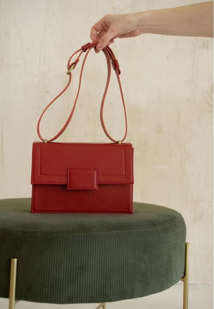 Женская кожаная сумка Kelly красная TW-KELLY-RED купить недорого в Ты Купи