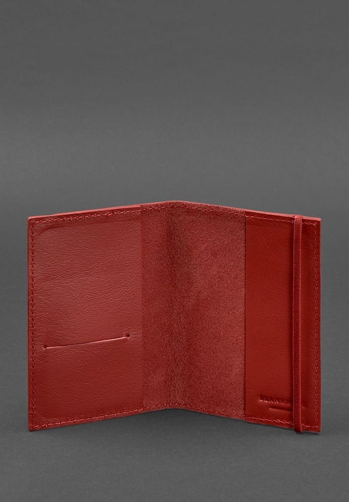 Шкіряний паспорт Обкладинка 1.0 Red Print BN-OP-1-RED купити недорого в Ти Купи