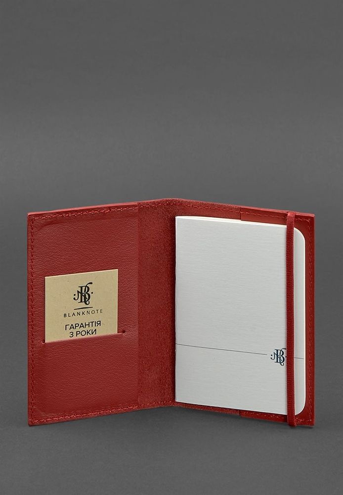Шкіряний паспорт Обкладинка 1.0 Red Print BN-OP-1-RED купити недорого в Ти Купи