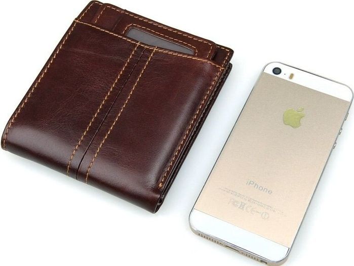 Чоловічий шкіряний гаманець Vintage 14503 Темно-коричневий купити недорого в Ти Купи