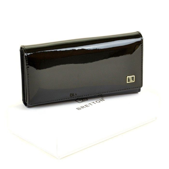 Жіночий шкіряний чорний гаманець Gold Bretton W46 black купити недорого в Ти Купи