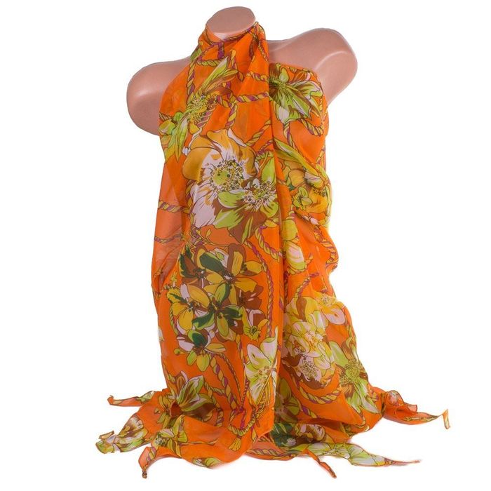 Женский оранжевый шарф из полиэстера Ashma DS47-311-5 купить недорого в Ты Купи