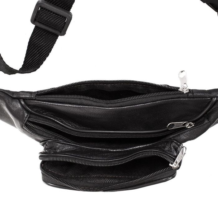 Мужская кожаная черная сумка на пояс TUNONA sk2423-2 купить недорого в Ты Купи