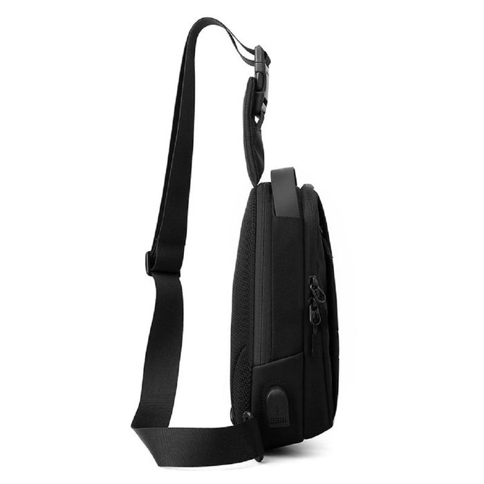 Текстильная сумка-слинг черного цвета Confident AT08-2113A купить недорого в Ты Купи