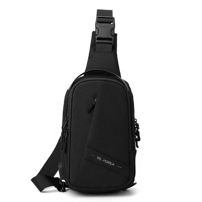 Текстильна сумка-слінг чорного кольору Confident AT08-2113A купити недорого в Ти Купи