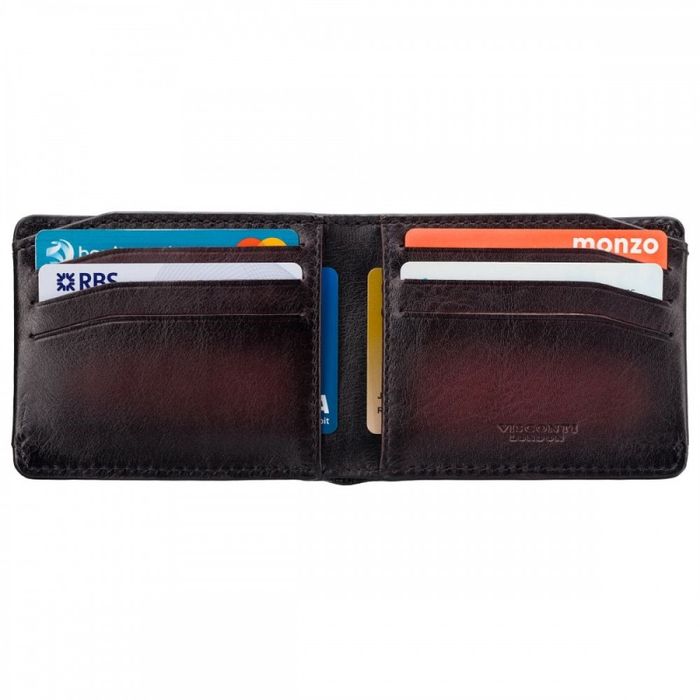 Vesconti MT90 VESPA (бордовий Буршин) Чоловічий шкіряний гаманець купити недорого в Ти Купи