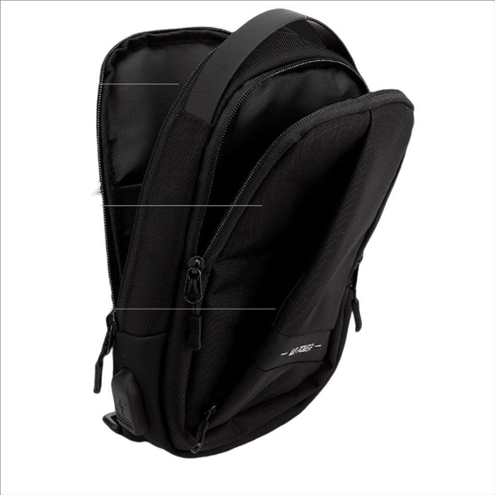 Текстильная сумка-слинг черного цвета Confident AT08-2113A купить недорого в Ты Купи