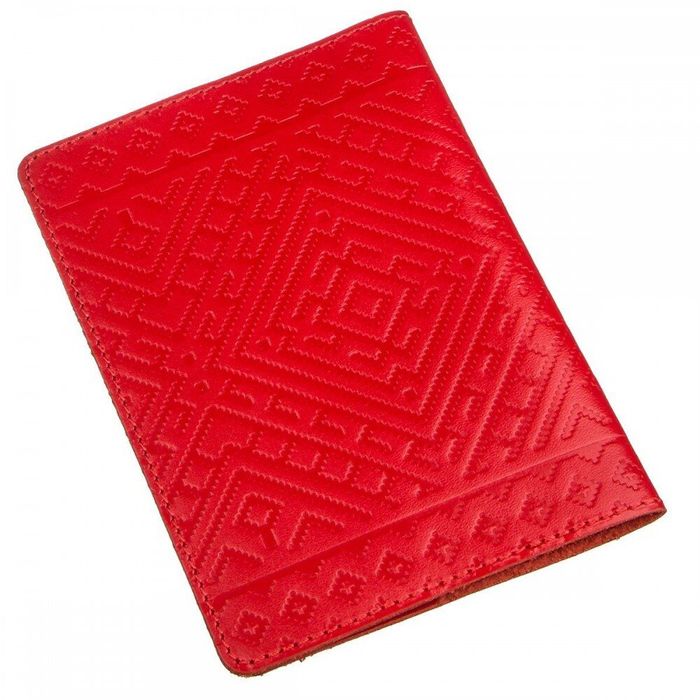 Червона жіноча обкладинка для паспорта з натуральної шкіри Shvigel 13972 купити недорого в Ти Купи