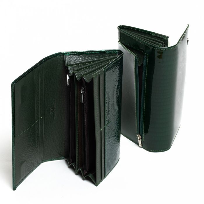 Шкіряний жіночий гаманець LR SERGIO TORRETTI W501-2 dark-green купити недорого в Ти Купи