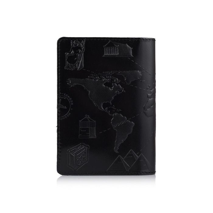 Обложка для паспорта из кожи HiArt PC-01 Crystal Panther 7 wonders of the world Черный купить недорого в Ты Купи