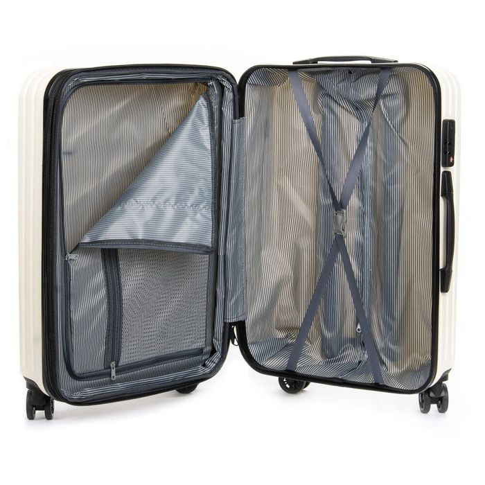 Комплект валіз 2/1 ABS-пластик PODIUM 8340 white змійка 32029 купити недорого в Ти Купи