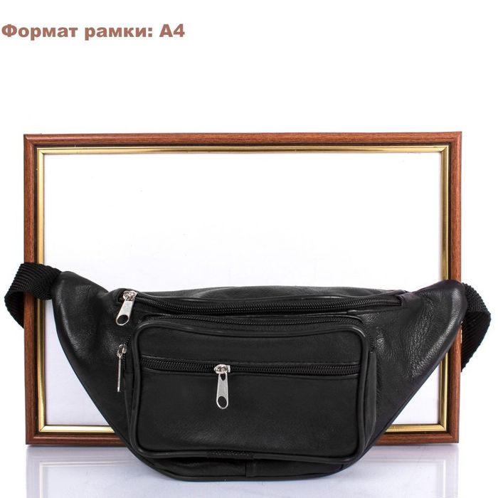 Чоловіча шкіряна чорна сумка на пояс TUNONA sk2423-2 купити недорого в Ти Купи