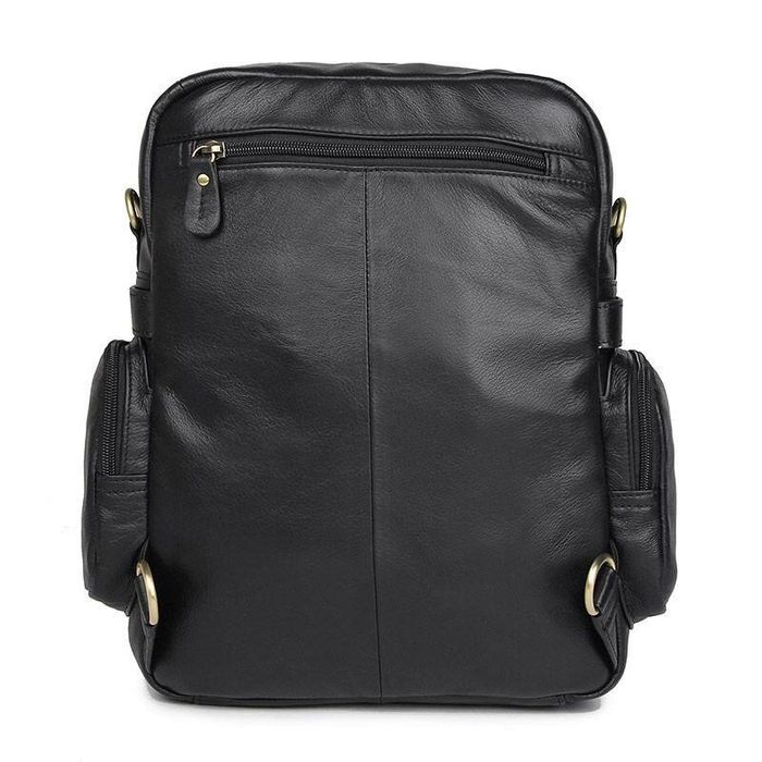 Кожаный мужской рюкзак John McDee jd7042a Черный купить недорого в Ты Купи