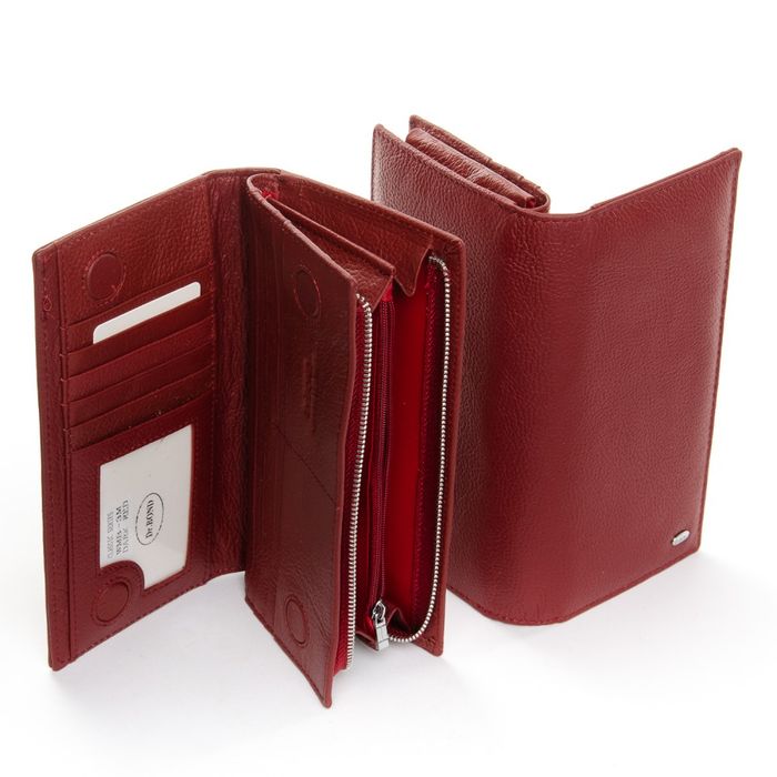 Жіночий гаманець, виготовлений з налагодженої шкіри класики доктор Бонд WMB-3M Dark-C. купити недорого в Ти Купи