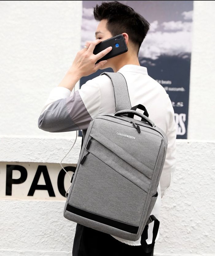 Серый городской рюкзак с USB 960-3 купить недорого в Ты Купи