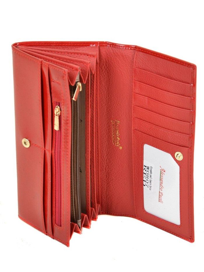 Кожаный кошелек Canarie ALESSANDRO PAOLI W0807 red купить недорого в Ты Купи