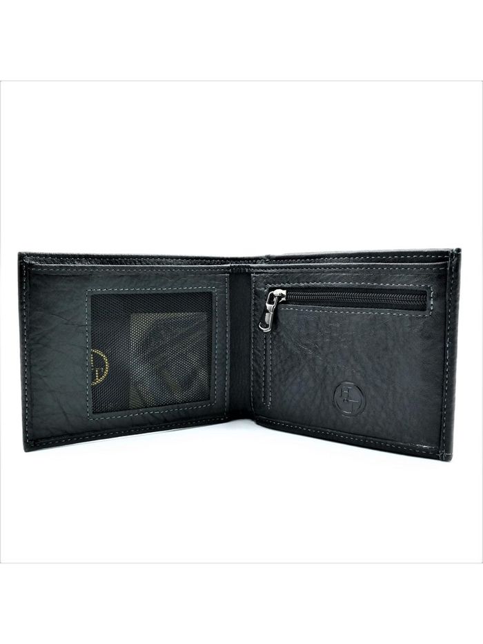 Чоловічий шкіряний гаманець Weatro 11,5 х 9 х 2 см Чорний wtro-208B купить недорого в Ты Купи