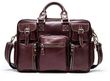 Мужская деловая кожаная сумка Vintage 14776 Бордовая Коричневый