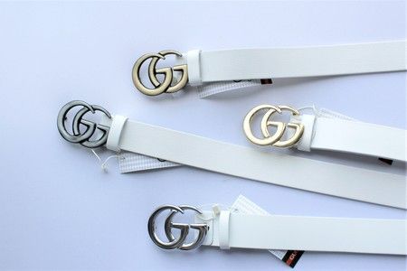 Женские ремни белого цвета ширина 3.8 см gg4888 купить недорого в Ты Купи