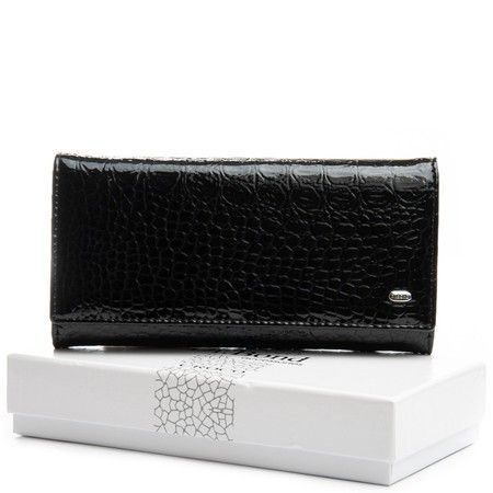 Женский лаковый кожаный кошелек PE DR. BOND PEW501-2 black купить недорого в Ты Купи