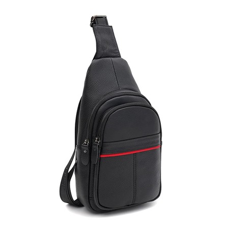 Мужской кожаный рюкзак через плечо Keizer K11022bl-black купить недорого в Ты Купи