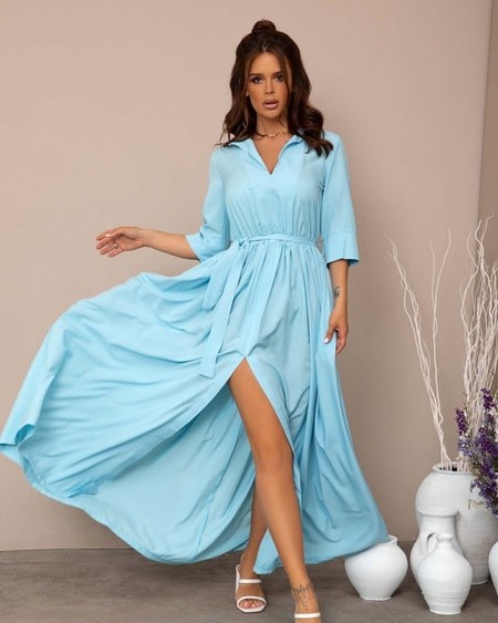 Сукня ISSA PLUS 13006 M блакитний купити недорого в Ти Купи